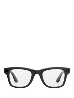 Ray-Ban Meta Wayfarer Glasses, Matte Black, Clear to G15 Green Transitions Lens, Matte Black, Large