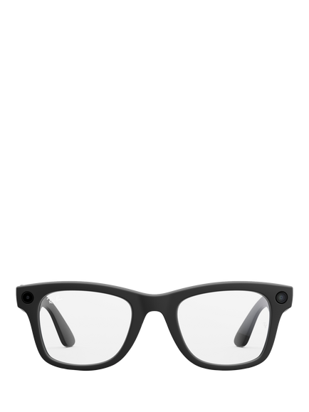 Ray-Ban Meta Wayfarer Glasses, Matte Black, Clear to G15 Green Transitions Lens, Matte Black, Large