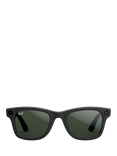 Ray-Ban Meta Wayfarer Glasses, Matte Black, Clear to G15 Green Transitions Lens