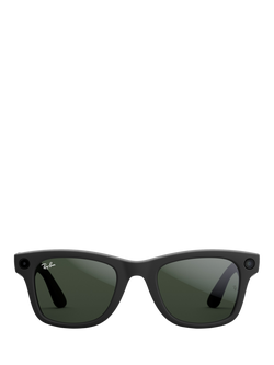 Ray-Ban Meta Wayfarer Glasses, Matte Black, Clear to G15 Green Transitions Lens - view 2, Matte Black, Large