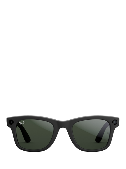 Ray-Ban Meta Wayfarer Glasses, Matte Black, Clear to G15 Green Transitions Lens - view 2, Matte Black, Large