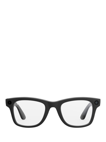 Ray-Ban Meta Wayfarer Glasses, Matte Black, Clear to G15 Green Transitions Lens, Matte Black, Medium