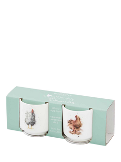 Wrendale Designs Fine Bone China Egg Cups, Set of 2, White/Multi - view 2, White/Multi