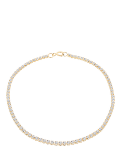 IBB 9ct Gold Cubic Zirconia Tennis Bracelet, Gold, Gold