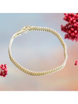 IBB 9ct Gold Cubic Zirconia Tennis Bracelet, Gold - view 2, Gold