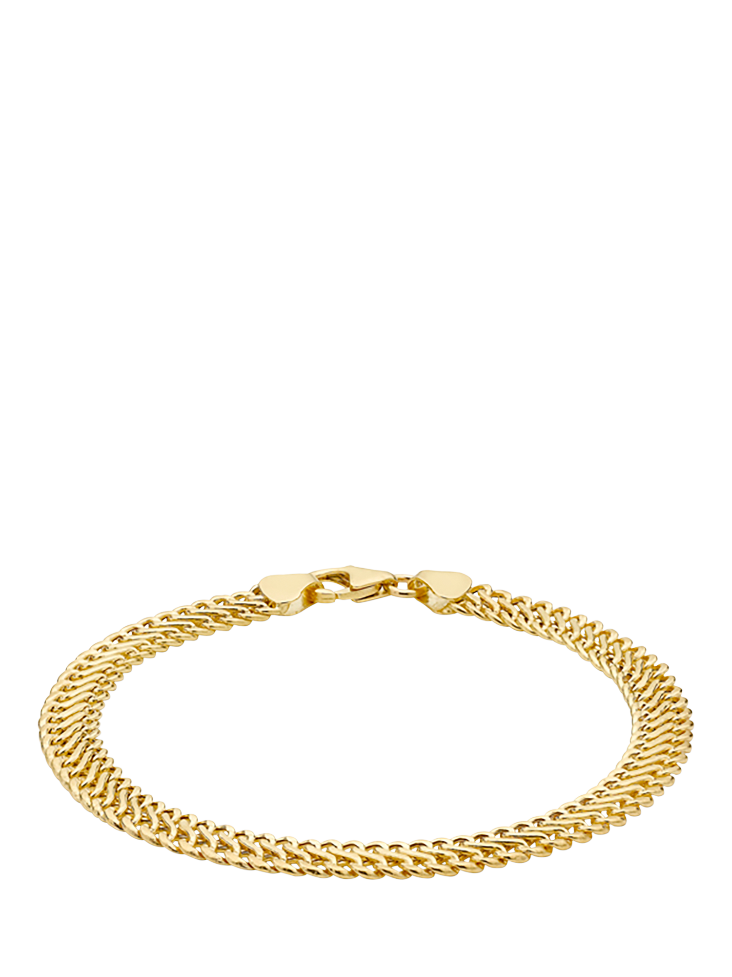 Product image 1 of 5, which shows IBB 9ct Gold Hollow Woven Curb Bracelet, Gold