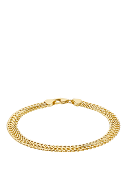 IBB 9ct Gold Hollow Woven Curb Bracelet, Gold, Gold