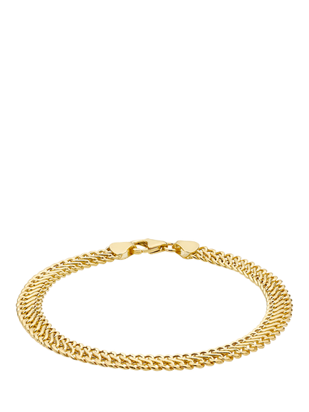 IBB 9ct Gold Hollow Woven Curb Bracelet, Gold, Gold
