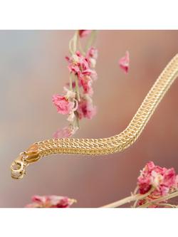 IBB 9ct Gold Hollow Woven Curb Bracelet, Gold - view 2, Gold