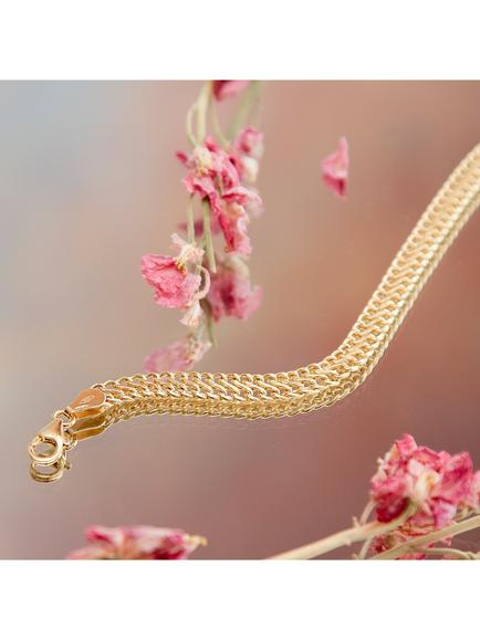 IBB 9ct Gold Hollow Woven Curb Bracelet, Gold - view 2, Gold