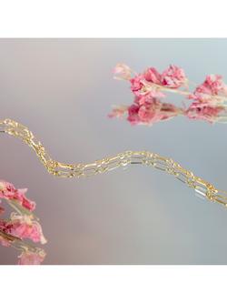 IBB 9ct Gold Diamond Cut Figaro Belcher Chain Bracelet, Gold - view 2, Gold