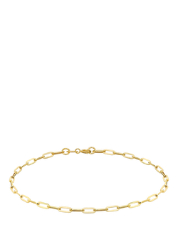 IBB 9ct Gold Paper Chain Bracelet, Gold, Gold