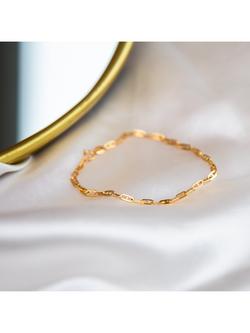 IBB 9ct Gold Small Square Rambo Bracelet, Gold - view 2, Gold