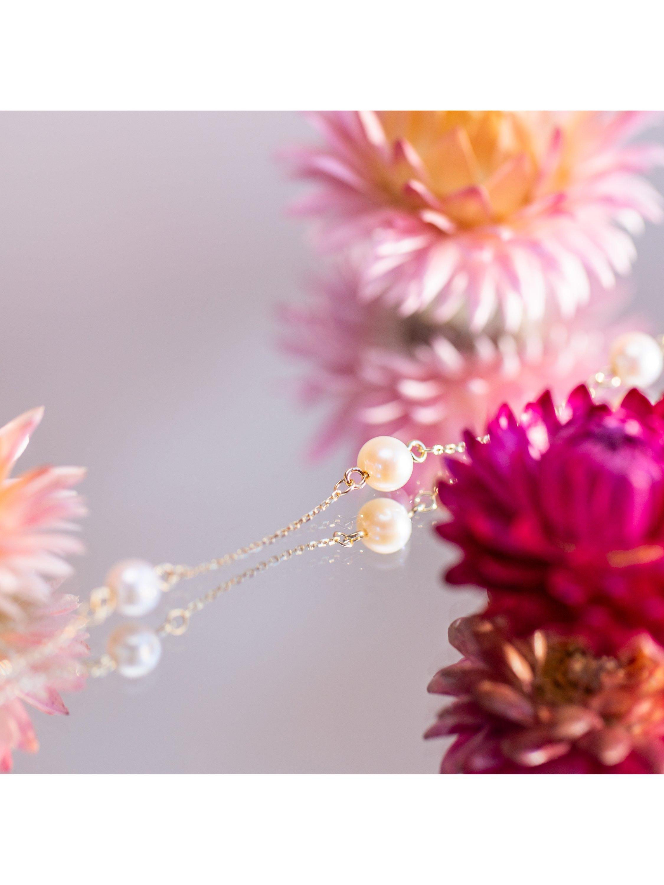 Product image 3 of 5, which shows IBB 9ct Gold Pearl Station Bracelet, Gold