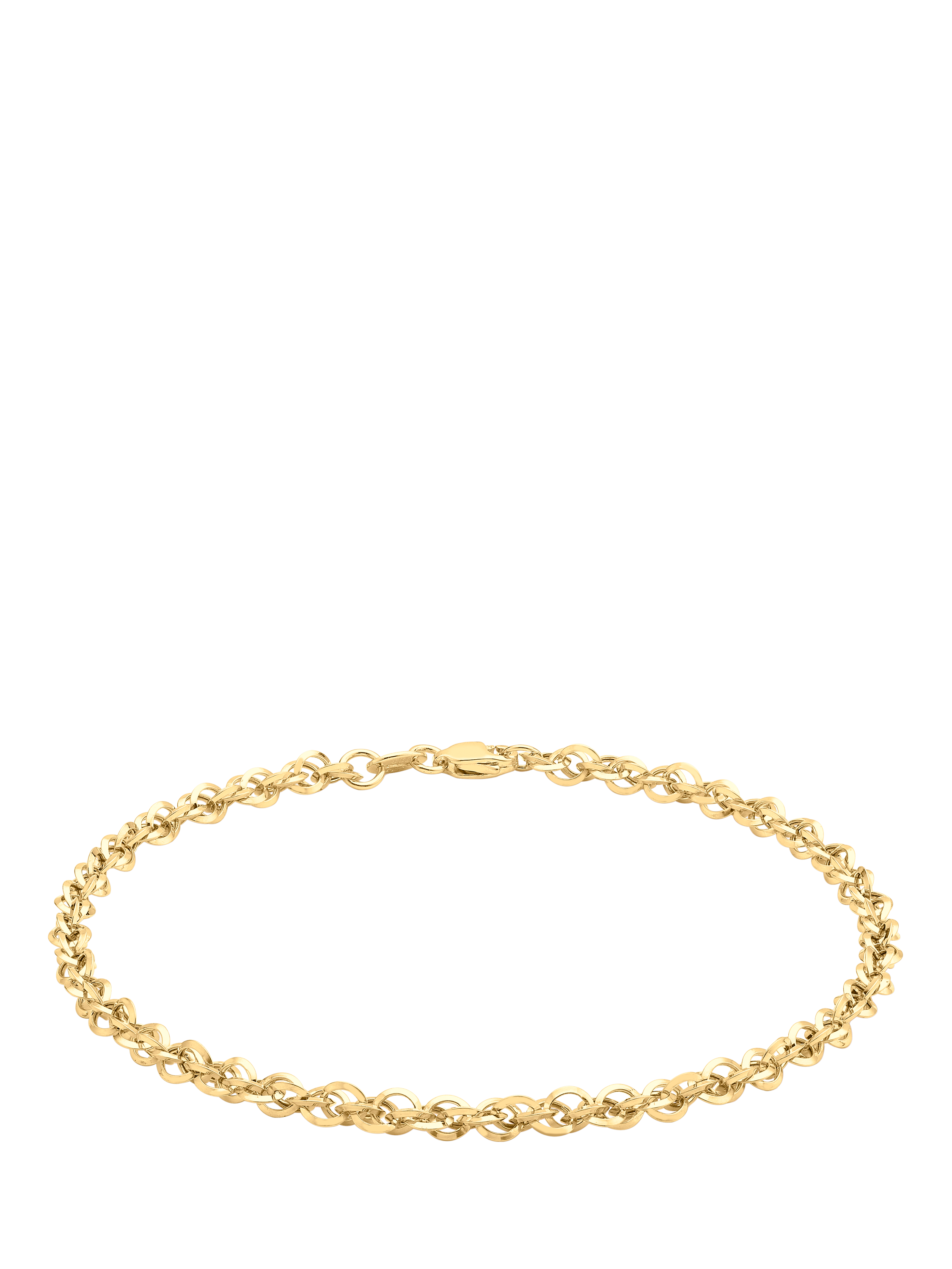 Product image 1 of 5, which shows IBB 9ct Gold Diamond Cut Prince of Wales Bracelet, Gold