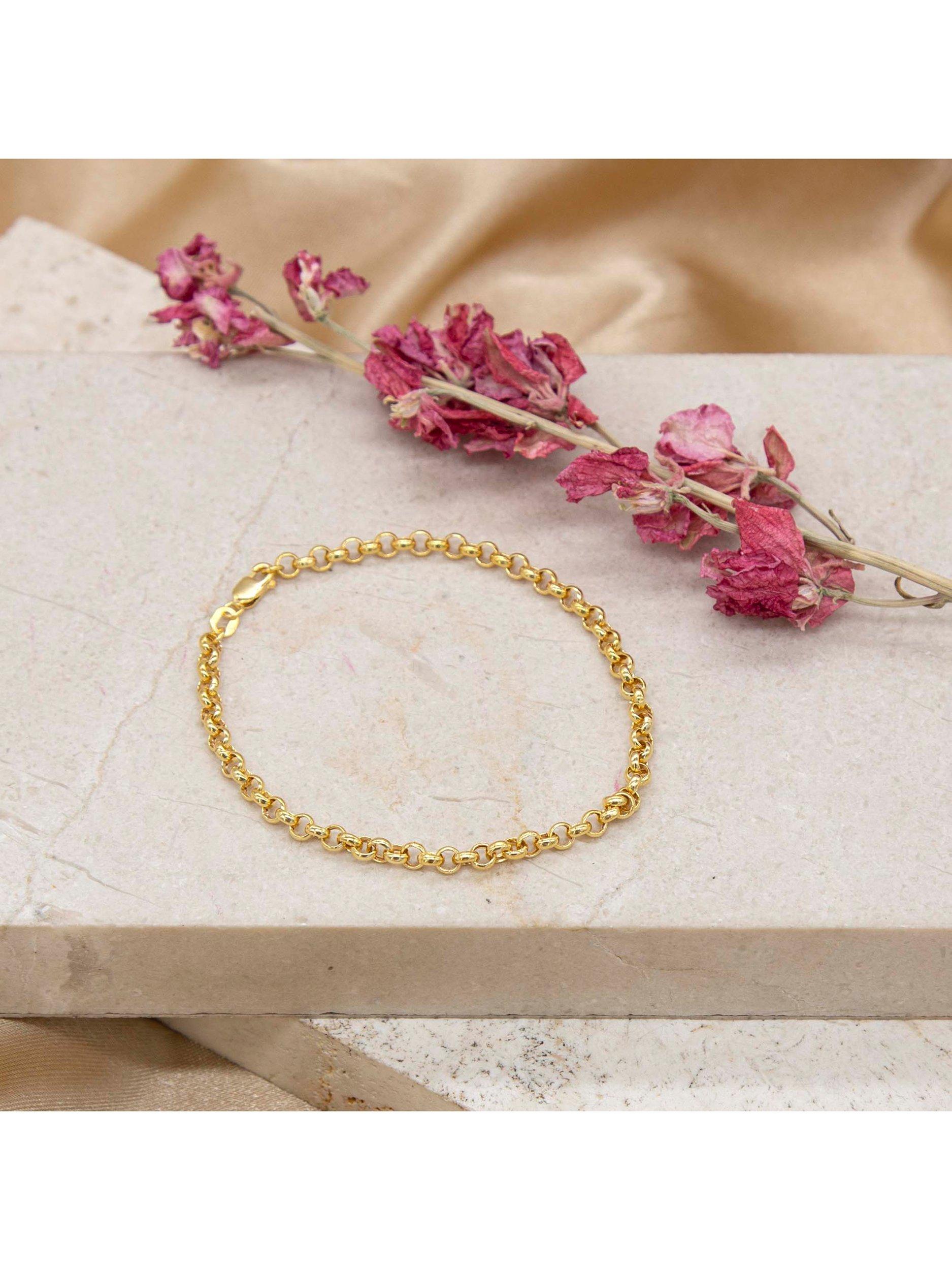Product image 2 of 5, which shows IBB 9ct Gold Diamond Cut Prince of Wales Bracelet, Gold
