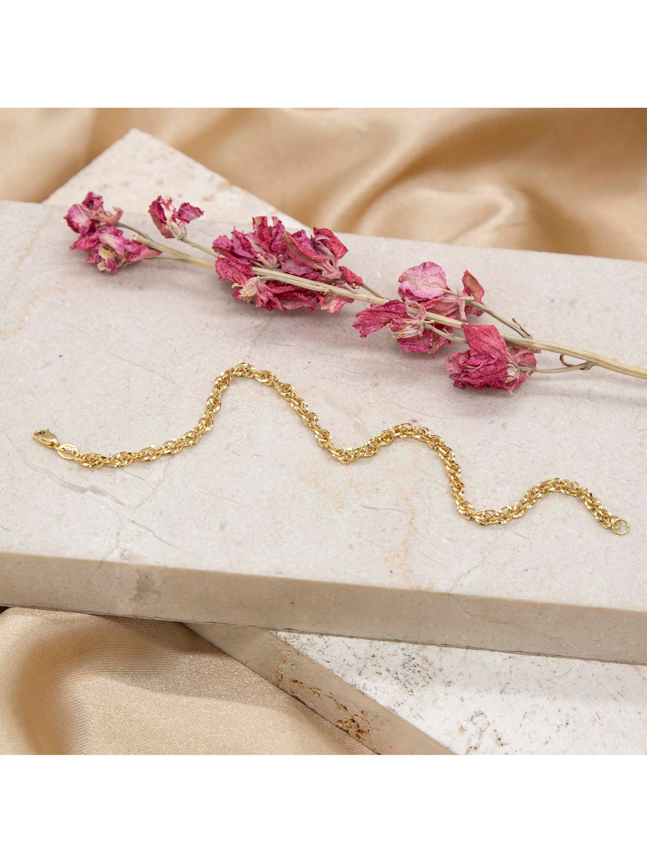 Product image 3 of 5, which shows IBB 9ct Gold Diamond Cut Prince of Wales Bracelet, Gold
