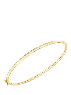 IBB 9ct Gold Patterned Edge Bangle, Gold, Gold