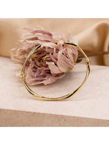 IBB 9ct Gold Organic Tube Bangle, Gold - view 2, Gold