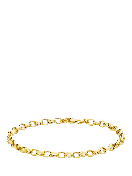 IBB 18ct Gold Hollow Oval Belcher Bracelet, Gold, Gold