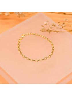 IBB 18ct Gold Hollow Oval Belcher Bracelet, Gold - view 2, Gold