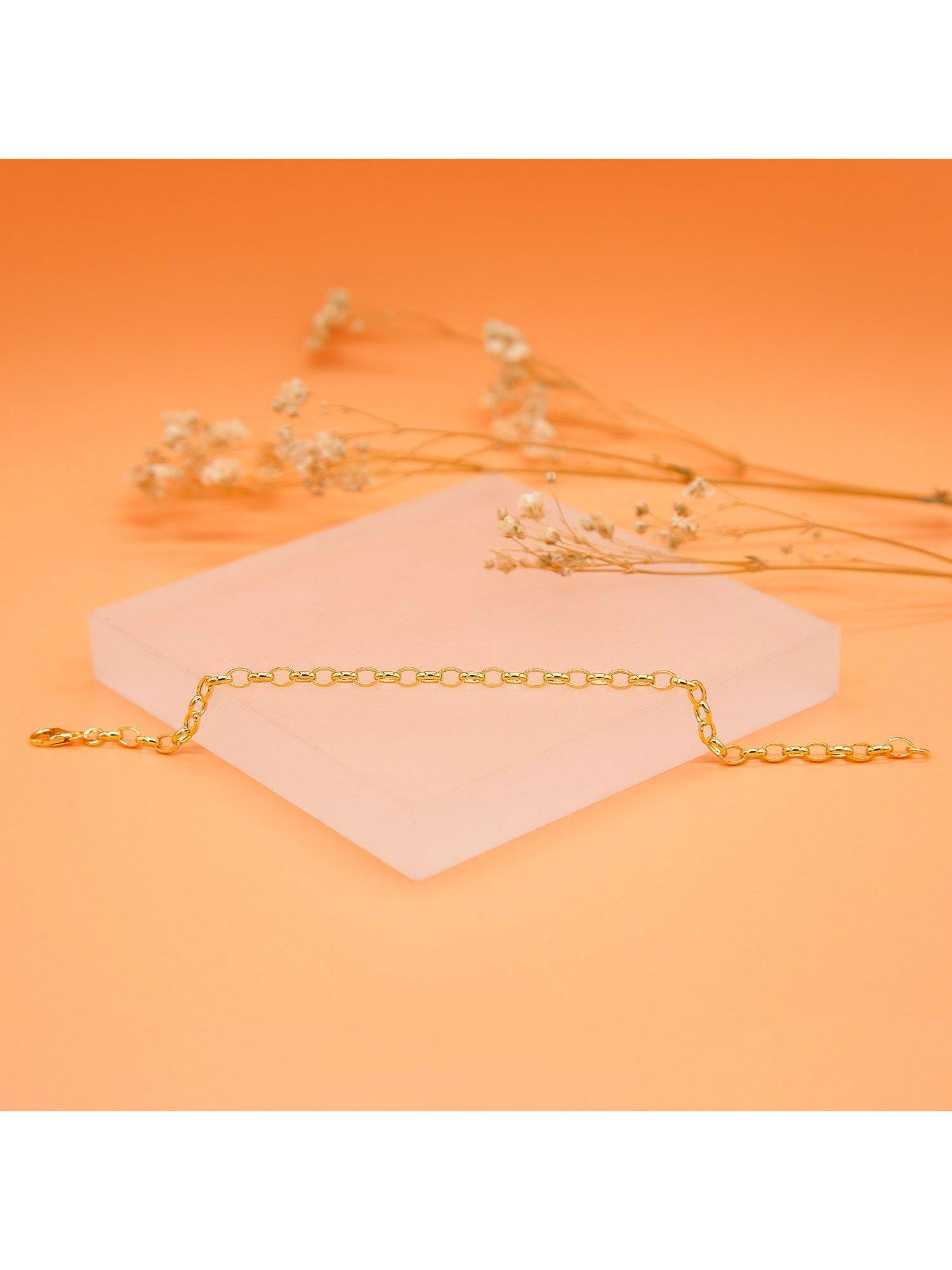 Product image 3 of 5, which shows IBB 18ct Gold Hollow Oval Belcher Bracelet, Gold