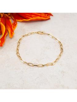 IBB 18ct Gold Paper Chain Bracelet, Gold - view 2, Gold