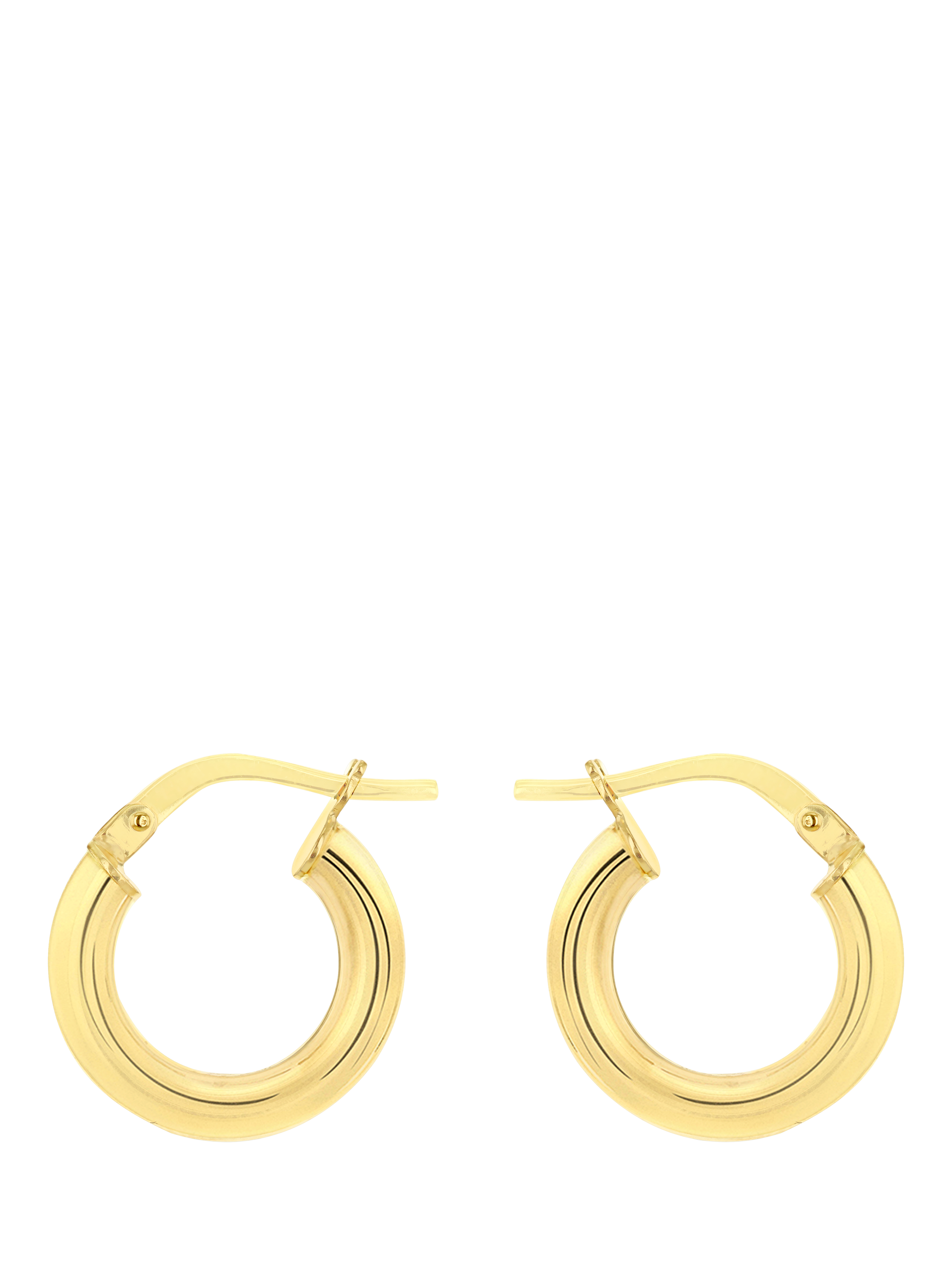 Product image 1 of 5, which shows IBB 9ct Gold Polished Hoop Creole Earrings, Gold