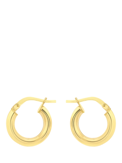 IBB 9ct Gold Polished Hoop Creole Earrings, Gold, Gold