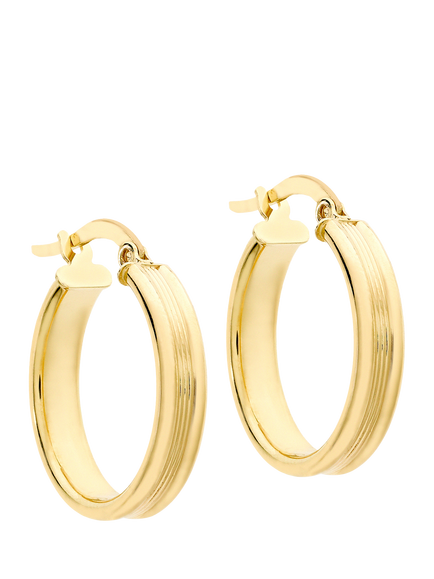 IBB 9ct Gold Pattern Creole Hoop Earrings, Gold, Gold