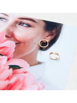 IBB 9ct Gold Pattern Creole Hoop Earrings, Gold - view 2, Gold