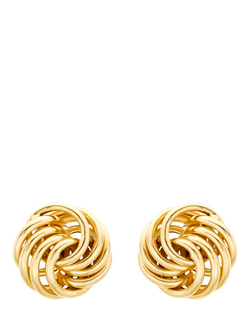 IBB 9ct Gold Knot Stud Earrings, Gold, Gold