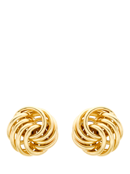 IBB 9ct Gold Knot Stud Earrings, Gold, Gold