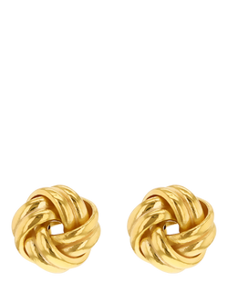 IBB 9ct Gold Double Knot Stud Earrings, Gold, Gold