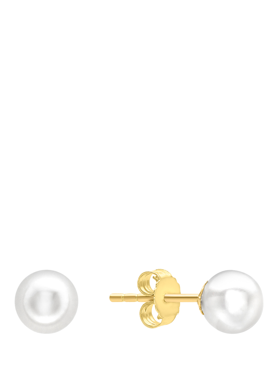 Product image 1 of 5, which shows IBB 9ct Gold Freshwater Pearl Stud Earrings, Gold