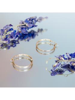 IBB 9ct Gold Cubic Zirconia Band Hoop Earrings, Gold - view 2, Gold