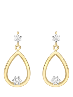 IBB 9ct Gold Cubic Zirconia Teardrop Earrings, Gold, Gold