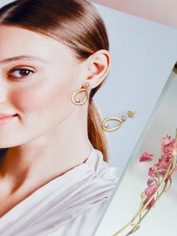 IBB 9ct Gold Cubic Zirconia Teardrop Earrings, Gold - view 2, Gold