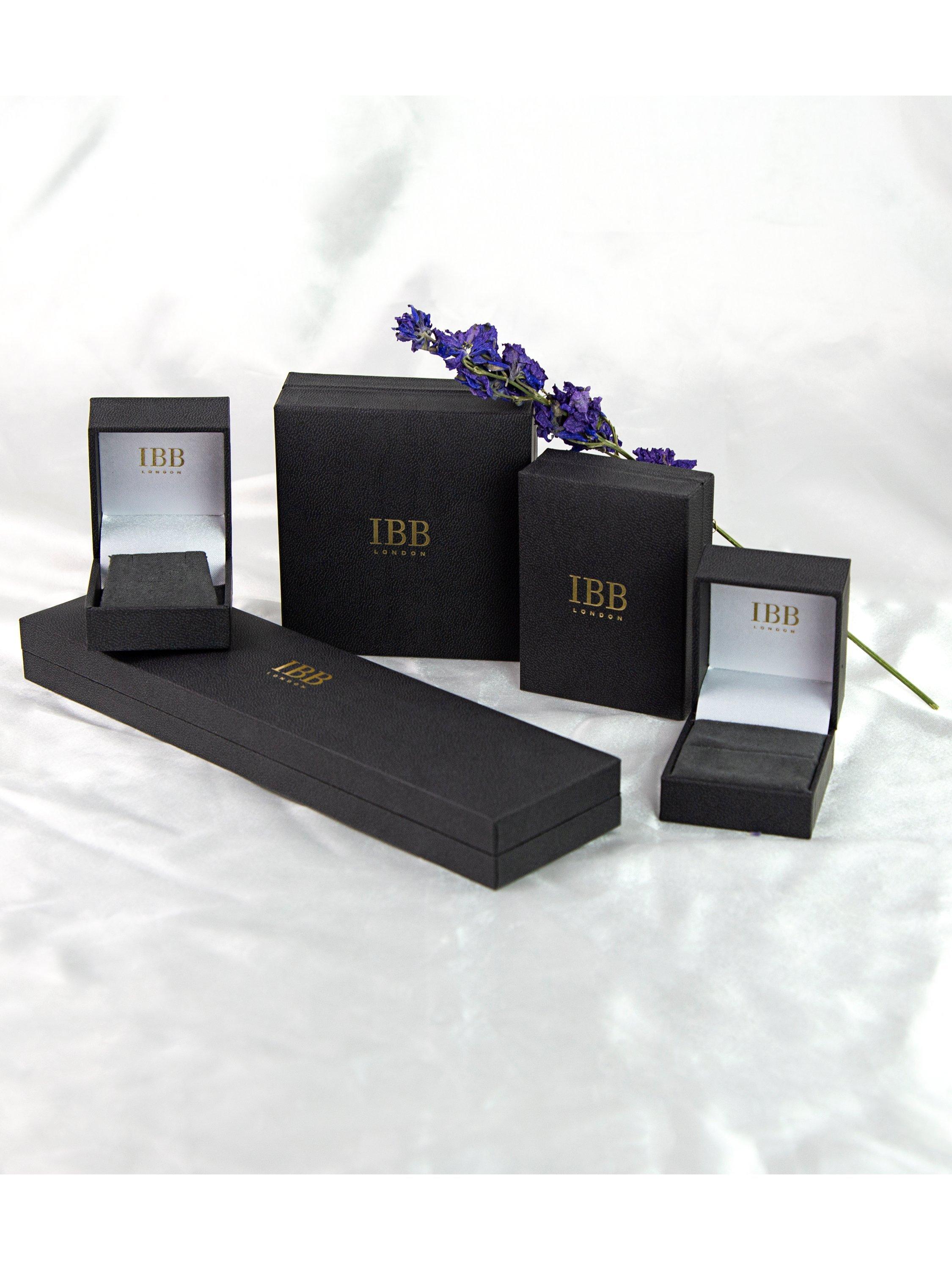 Product image 5 of 5, which shows IBB 18ct Two-Tone Gold Bail Circular Hoop Stud Earrings, Gold/Silver