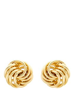 IBB 18ct Gold Rose Stud Earrings, Gold, Gold