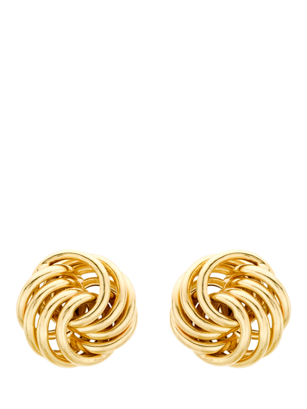 IBB 18ct Gold Rose Stud Earrings, Gold, Gold