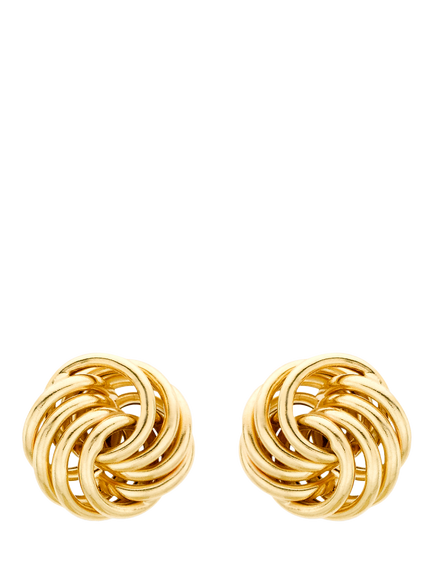 IBB 18ct Gold Rose Stud Earrings, Gold, Gold