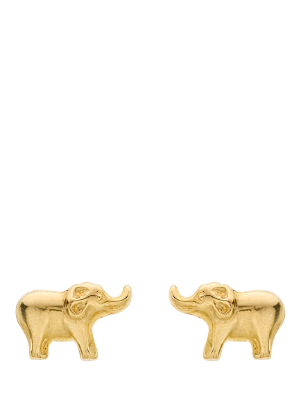 IBB 18ct Gold Baby Elephant Stud Earrings, Gold, Gold