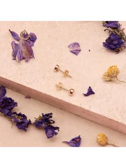 IBB 18ct Gold Cubic Zirconia Round Stud Earrings, Gold - view 2, Gold