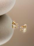 IBB 18ct Gold Cubic Zirconia Fan Earrings, Gold