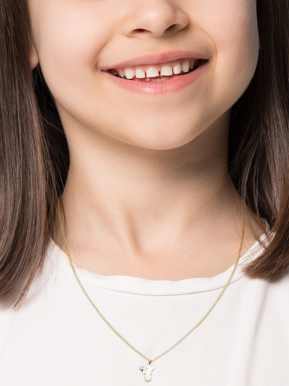 Product image 3 of 5, which shows IBB 9ct Gold Cubic Zirconia Angel Pendant Necklace, Gold