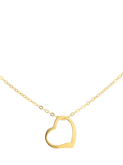 IBB 9ct Gold Open Floating Heart Pendant Necklace, Gold, Gold