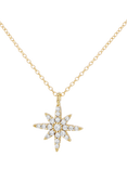 IBB 9ct Gold Cubic Zirconia North Star Necklace, Gold