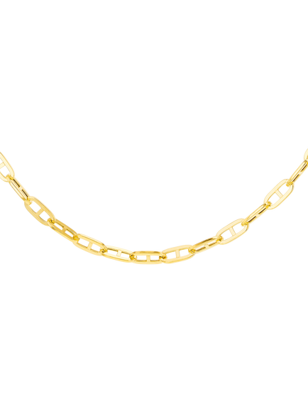 IBB 9ct Gold Small Square Rambo Chain Necklace, Gold, Gold