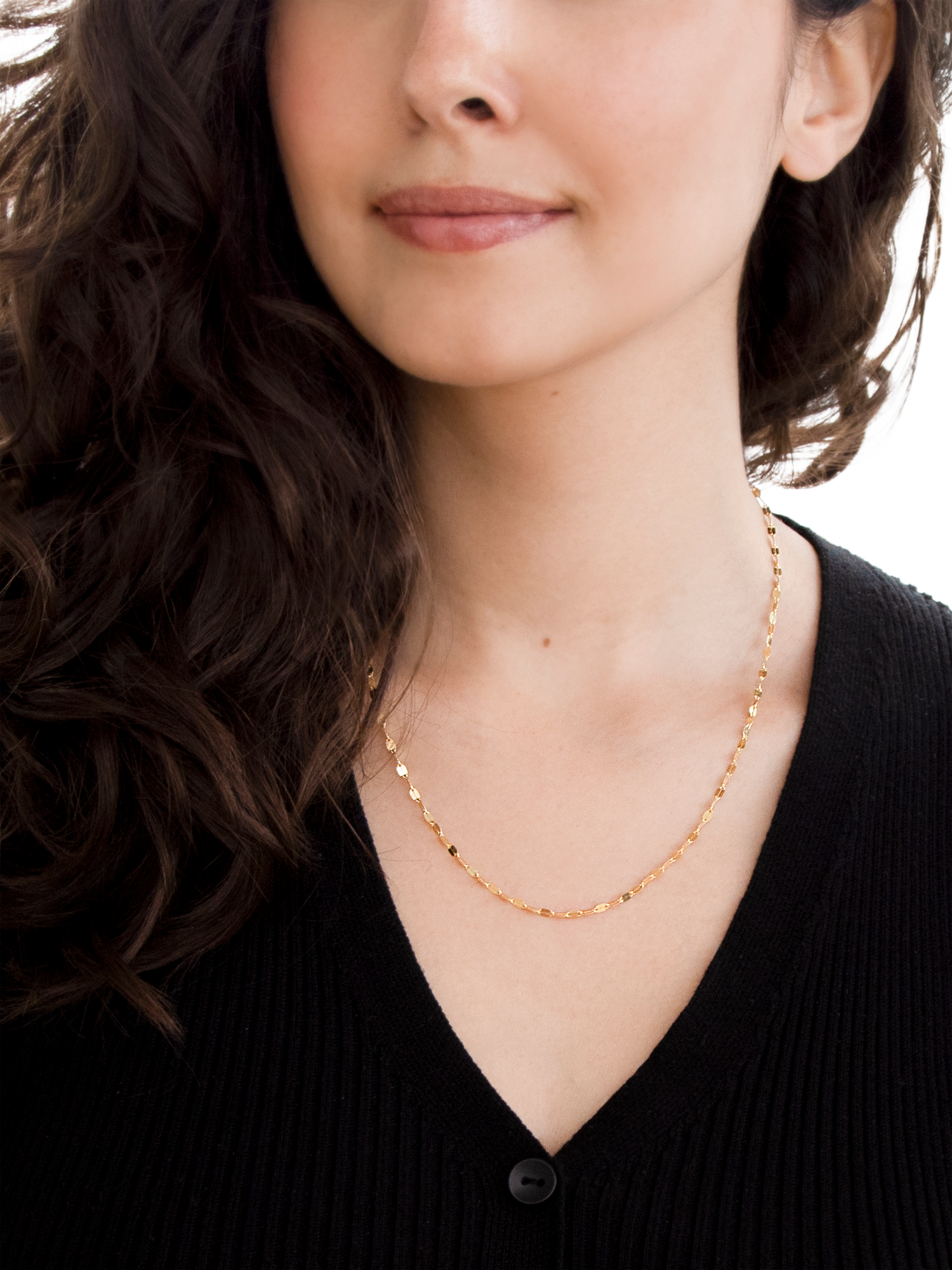 Product image 3 of 4, which shows IBB 9ct Gold Forzatina Chain Necklace, Gold